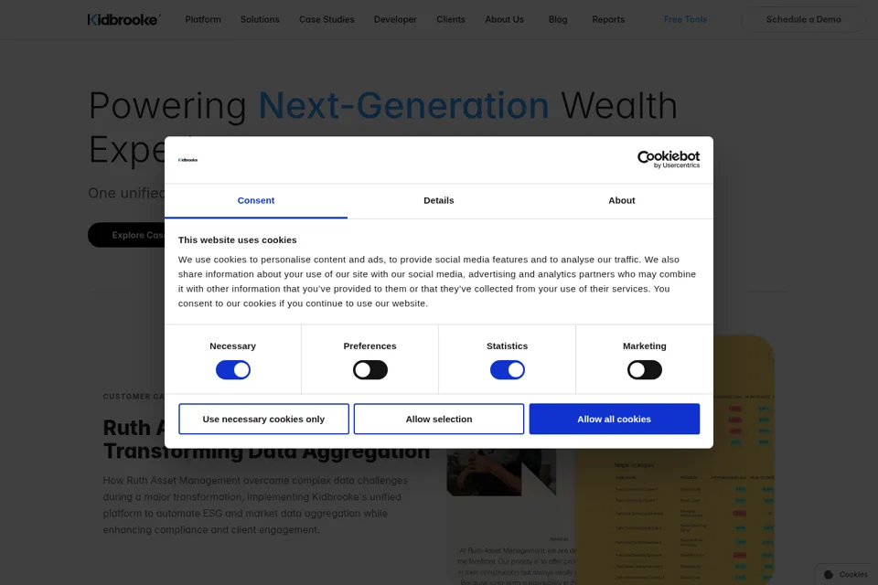 Aperçu de la landing page