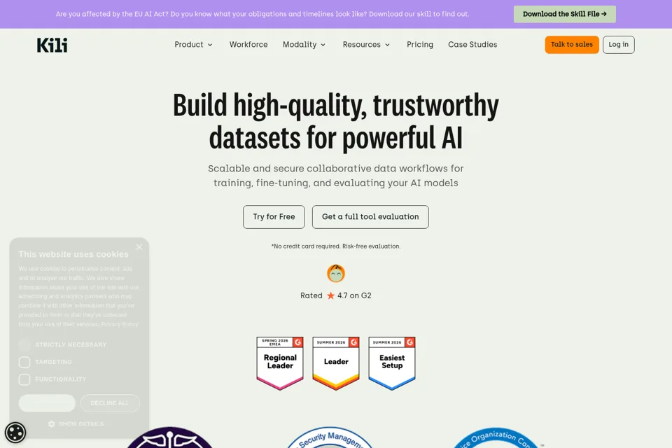 Aperçu de la landing page