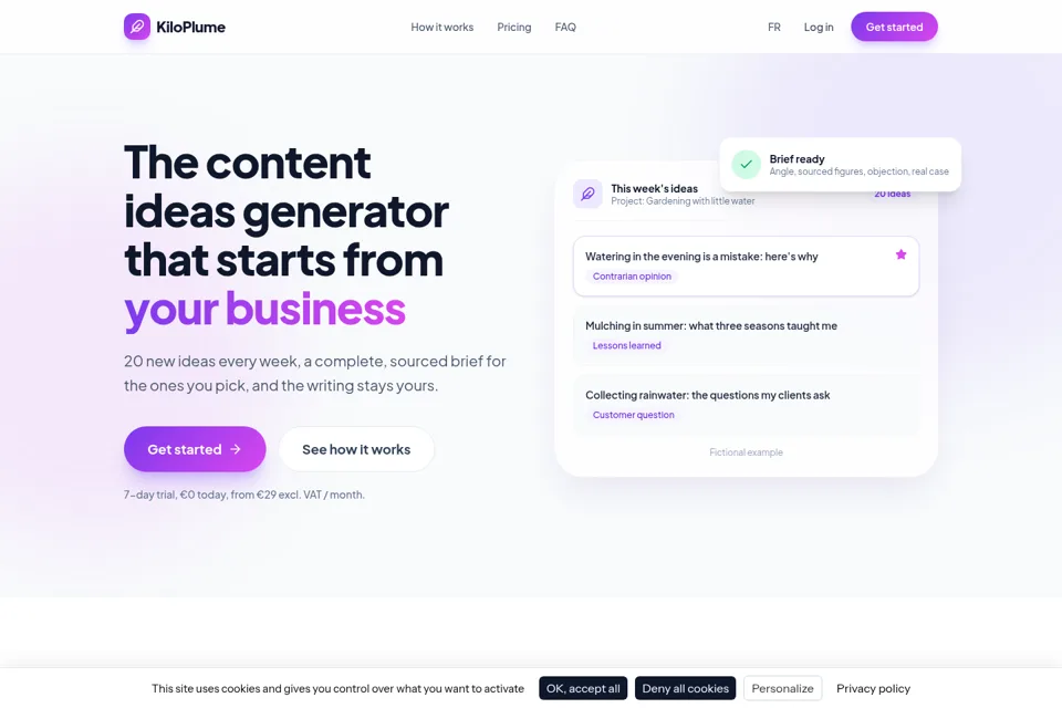 Landing page preview