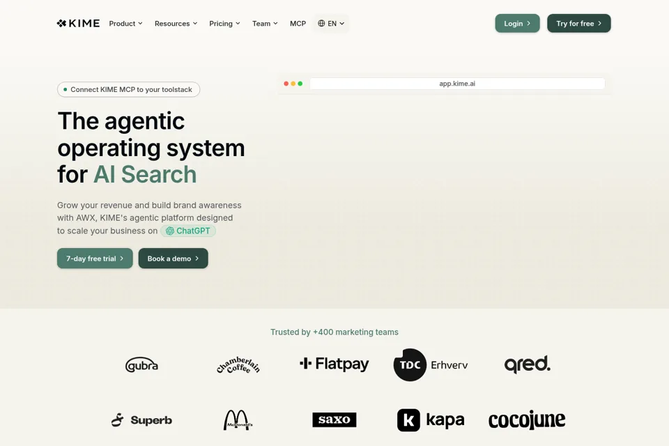 Aperçu de la landing page
