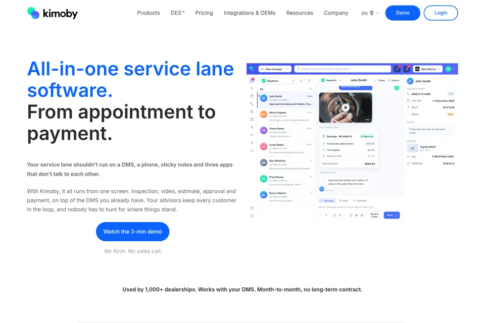 Aperçu de la landing page