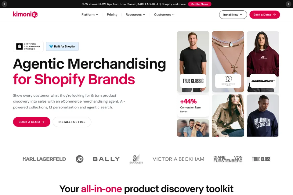 Aperçu de la landing page
