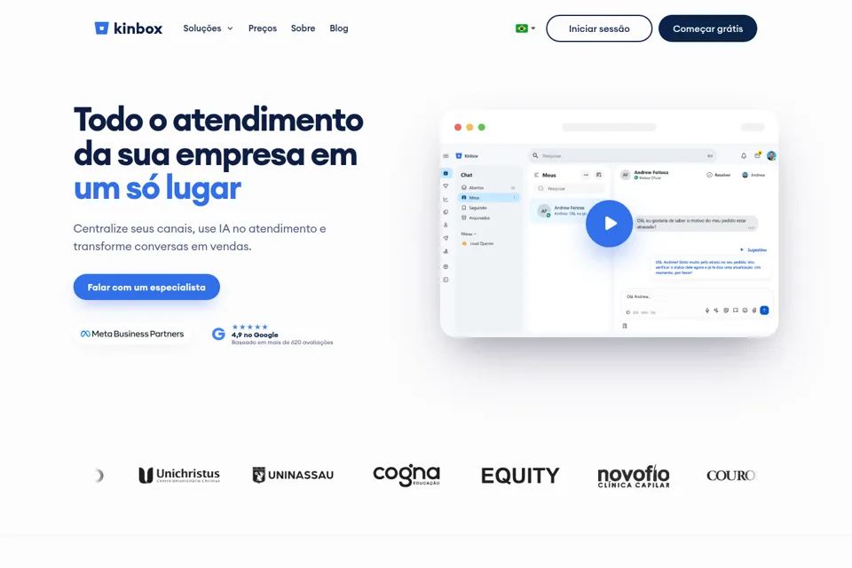 Aperçu de la landing page