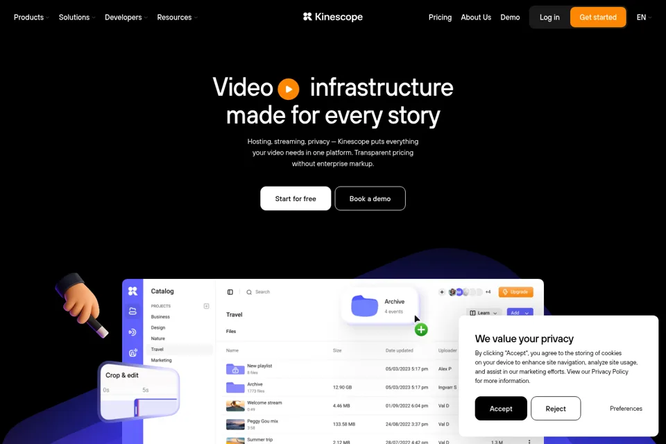 Aperçu de la landing page