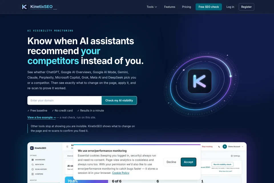 Landing page preview