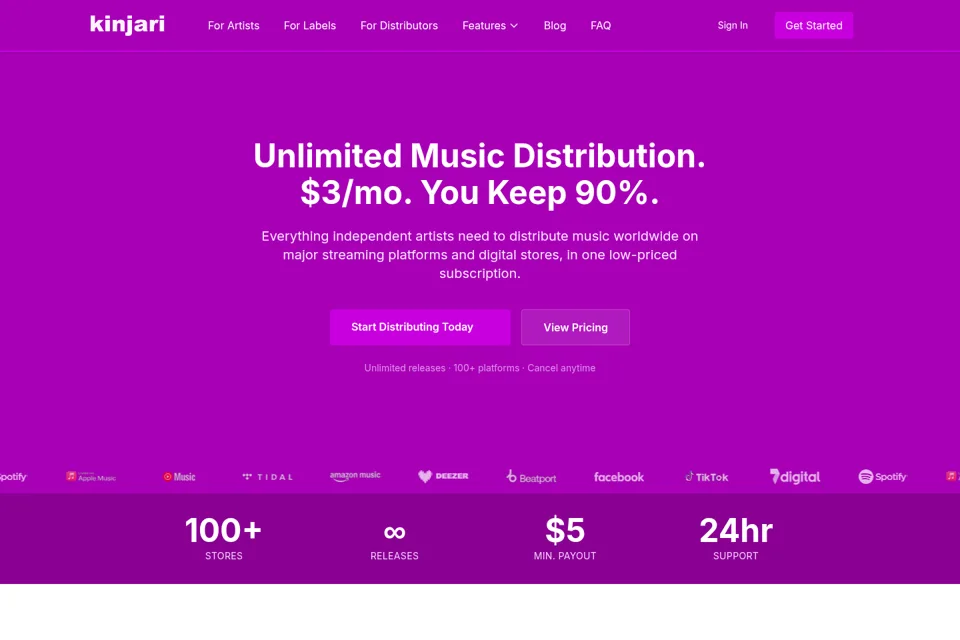 Aperçu de la landing page