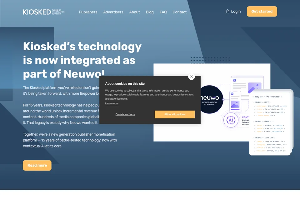 Aperçu de la landing page
