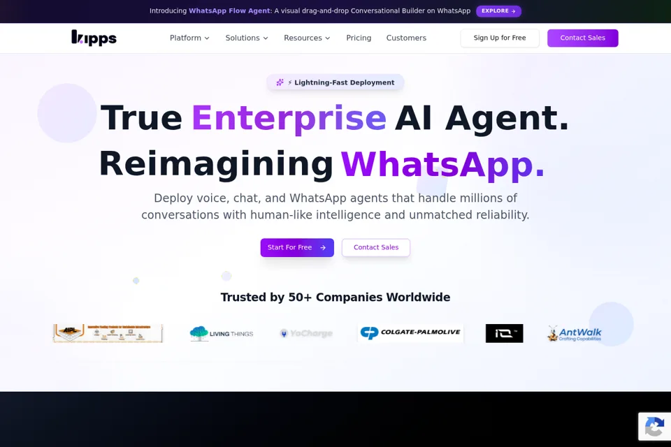 Aperçu de la landing page