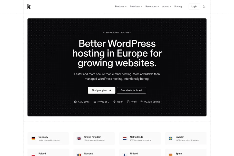Aperçu de la landing page