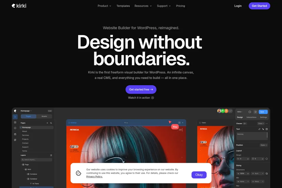 Aperçu de la landing page