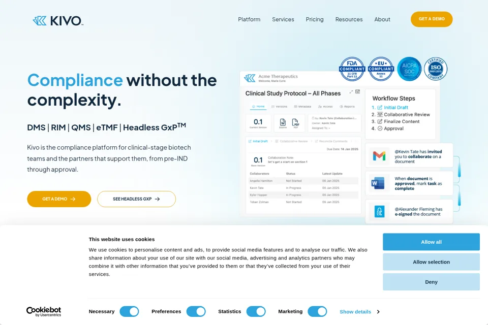 Aperçu de la landing page