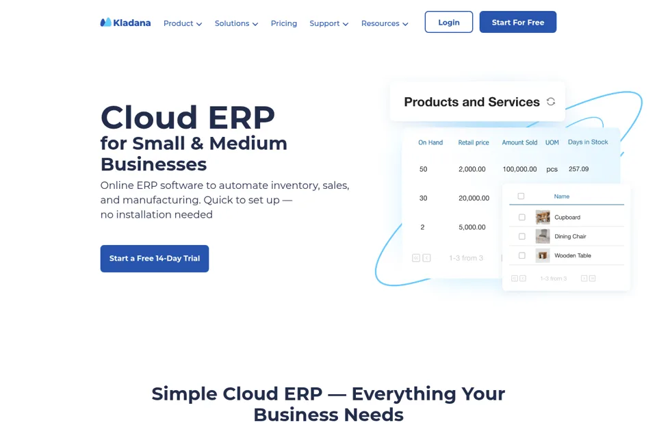Aperçu de la landing page