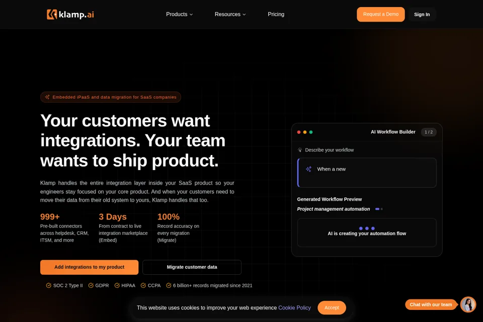 Aperçu de la landing page