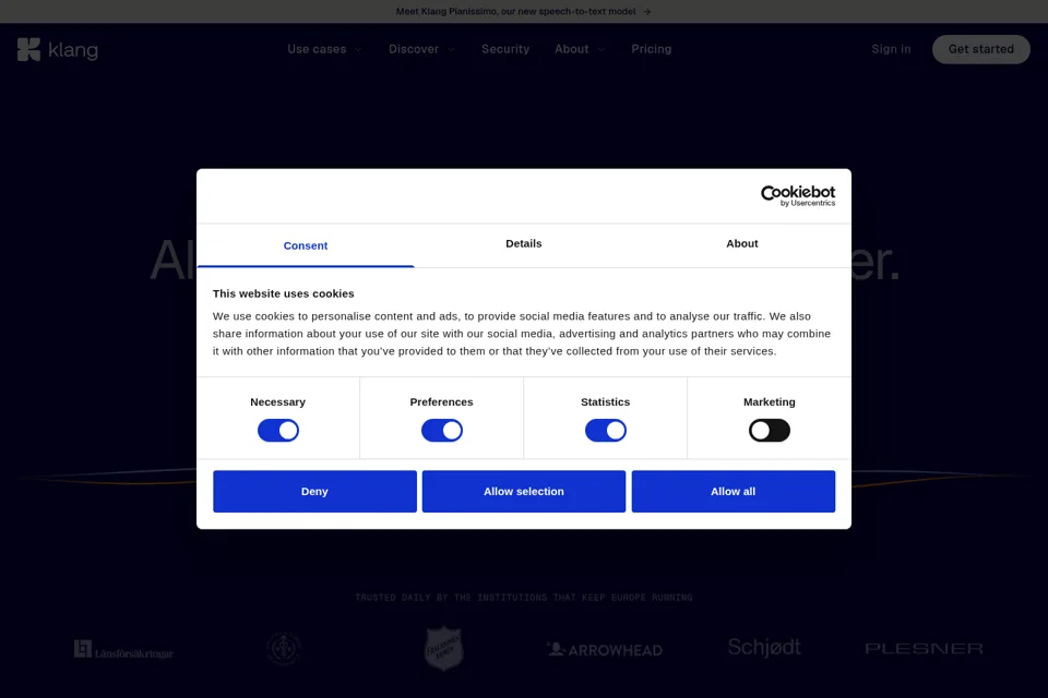 Aperçu de la landing page
