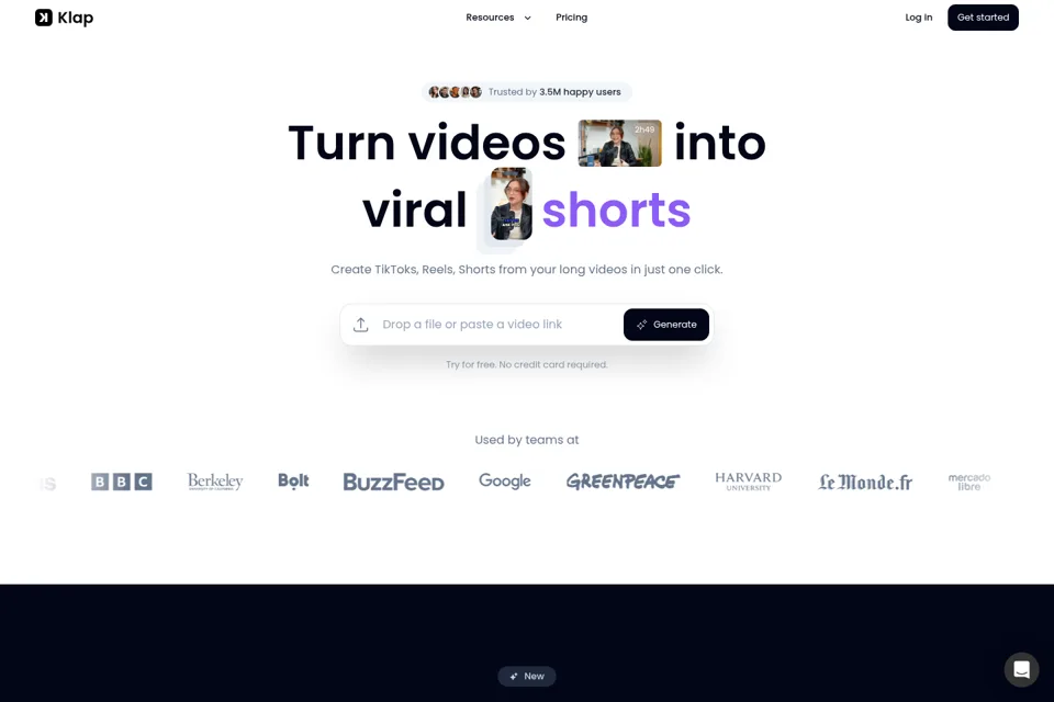 Aperçu de la landing page