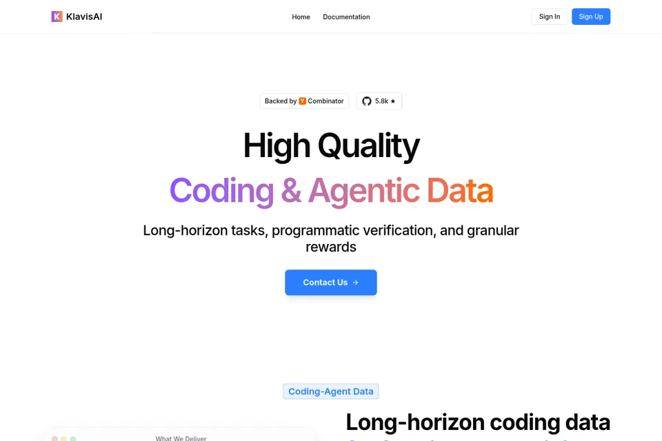 Aperçu de la landing page