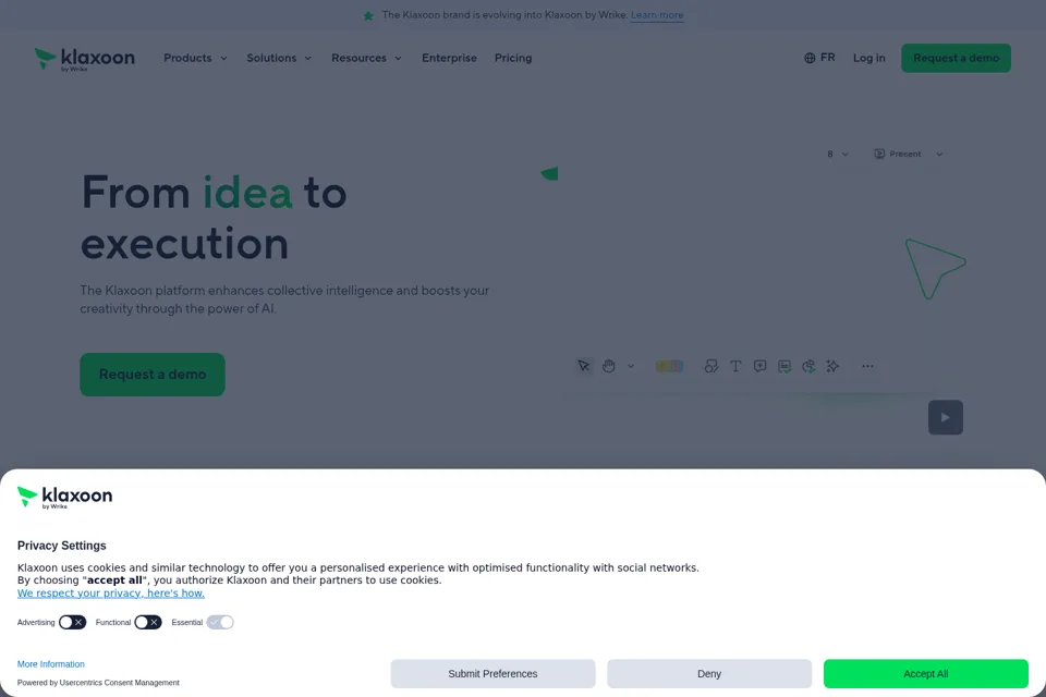 Aperçu de la landing page