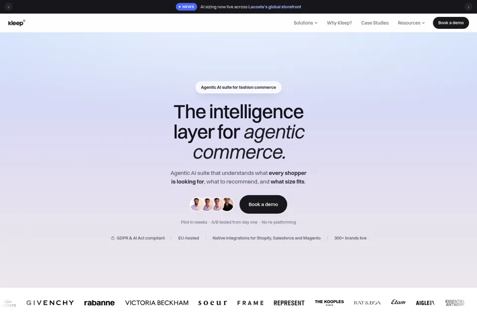 Aperçu de la landing page