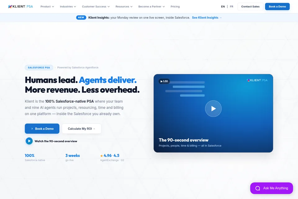 Aperçu de la landing page