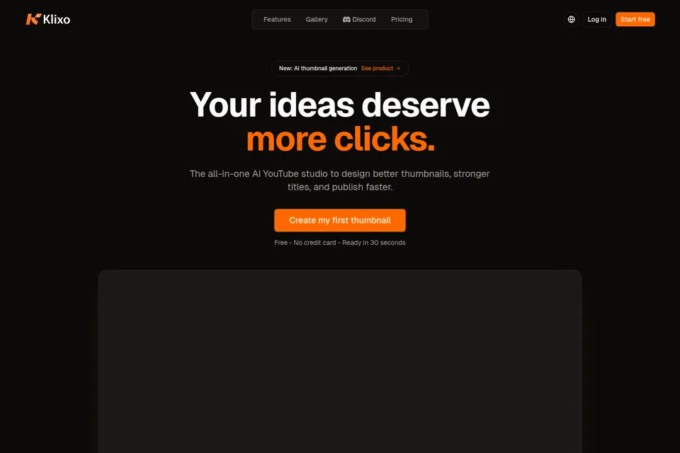 Aperçu de la landing page