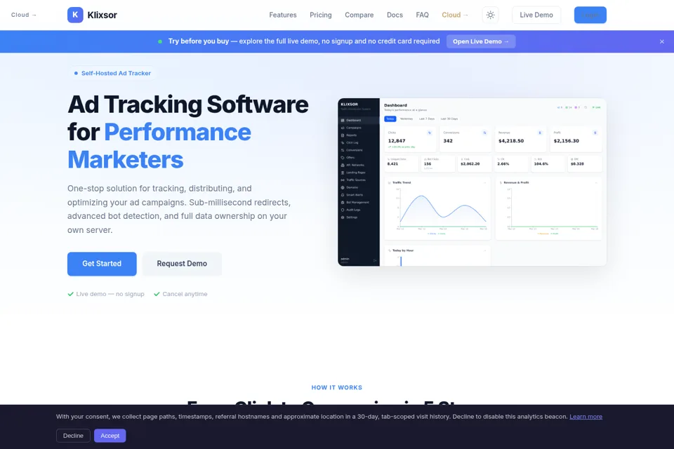 Aperçu de la landing page