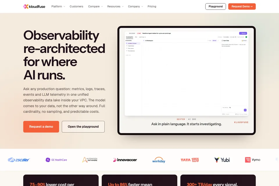 Aperçu de la landing page