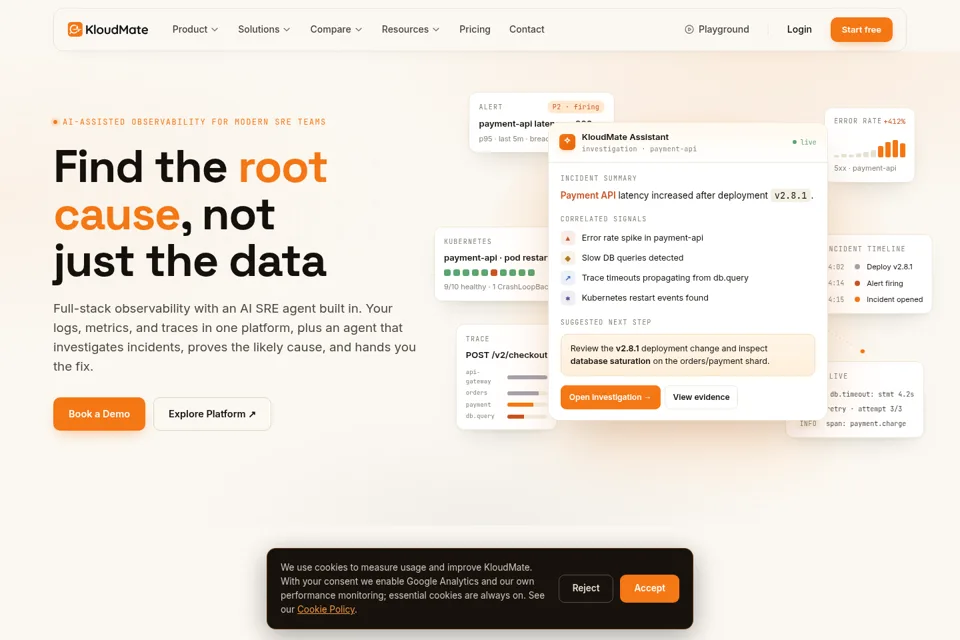 Aperçu de la landing page