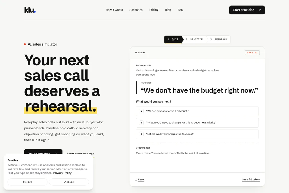 Aperçu de la landing page