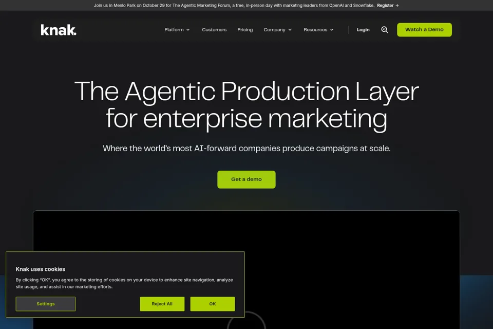 Aperçu de la landing page