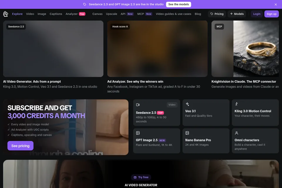 Aperçu de la landing page