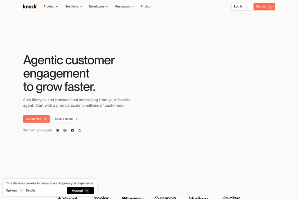 Aperçu de la landing page