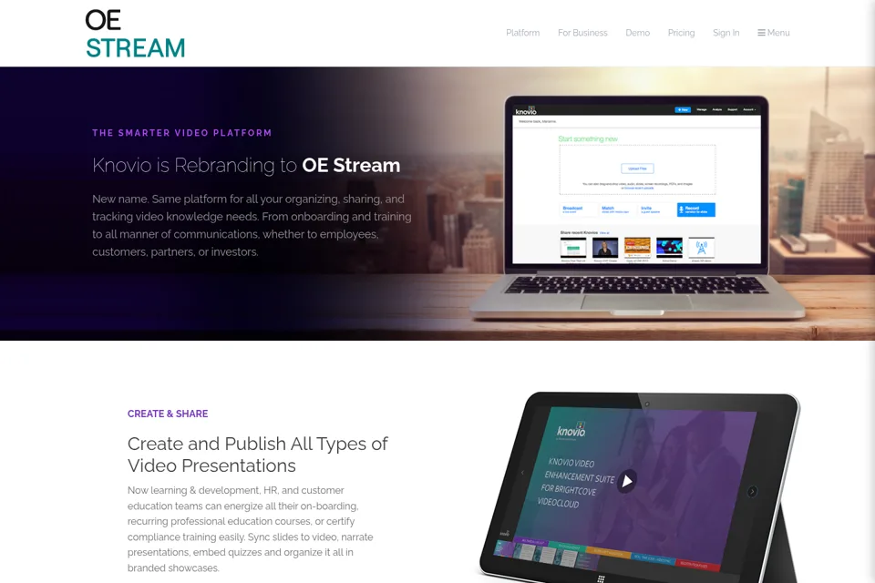 Aperçu de la landing page