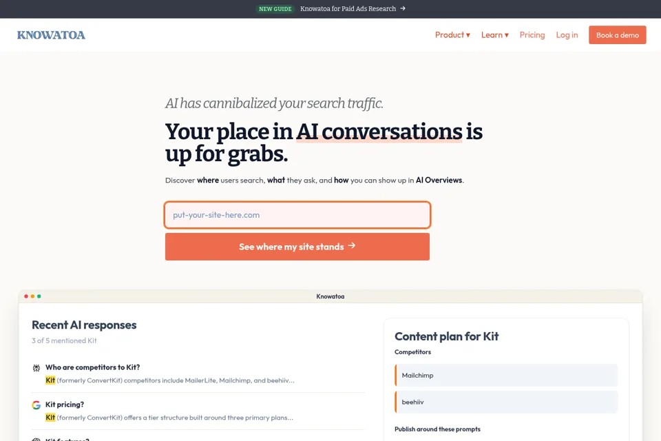 Landing page preview