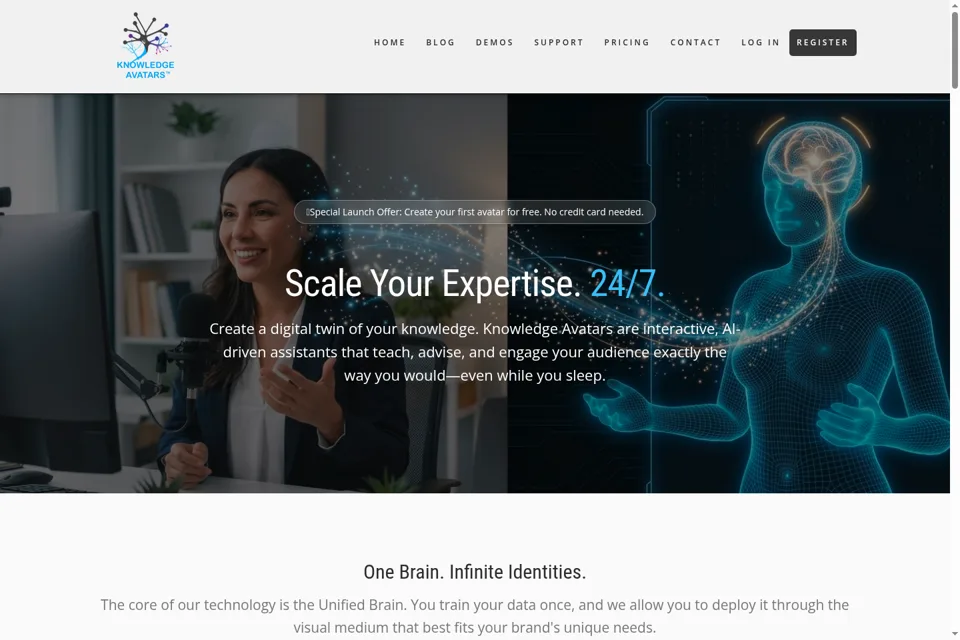 Aperçu de la landing page