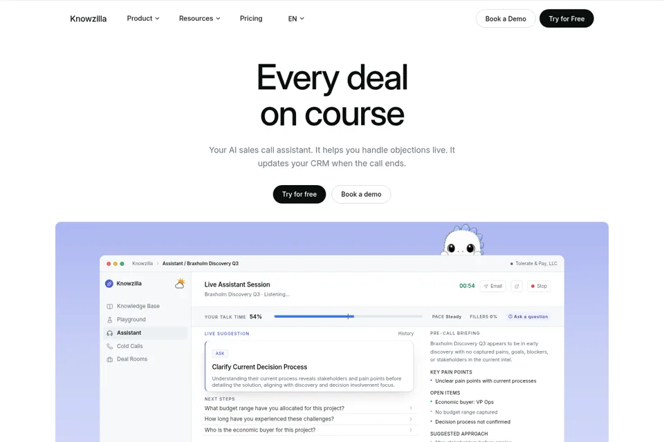 Aperçu de la landing page