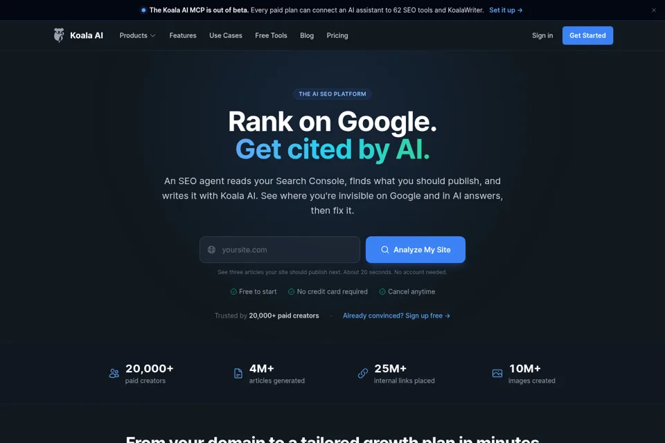 Landing page preview