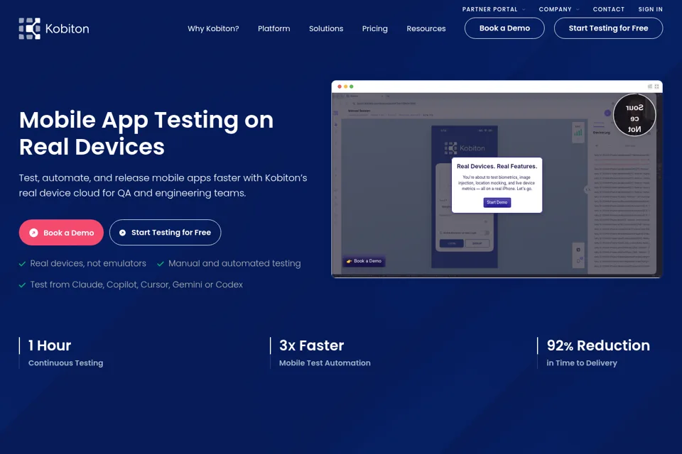 Aperçu de la landing page