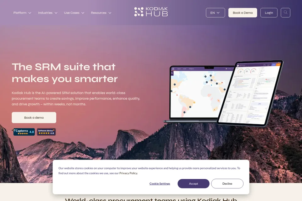 Aperçu de la landing page