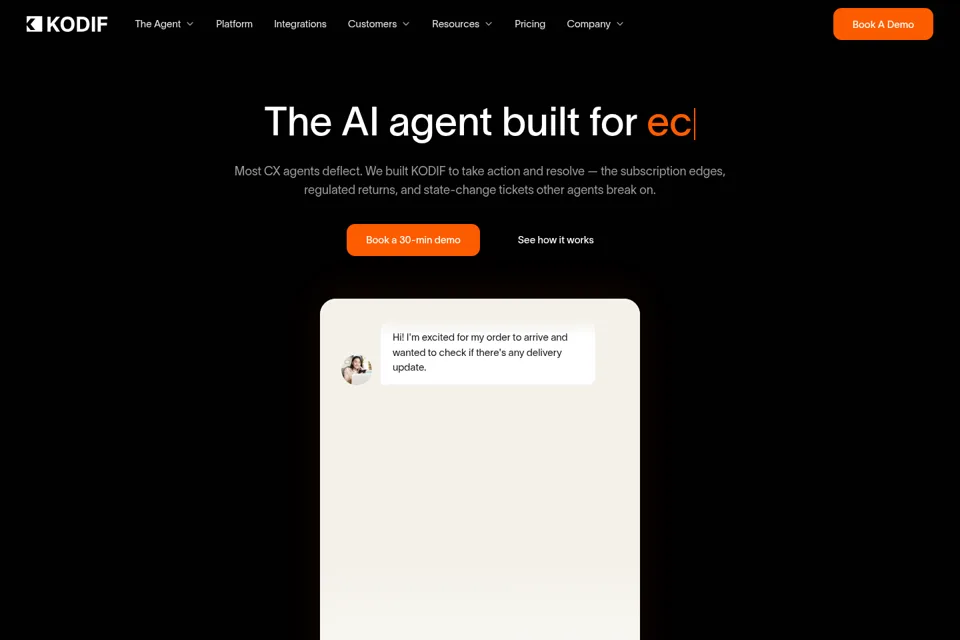 Aperçu de la landing page