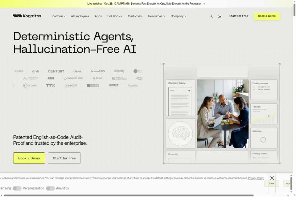 Aperçu de la landing page