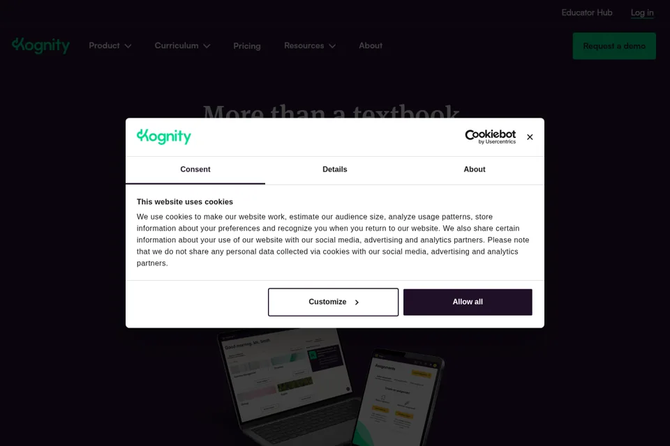 Aperçu de la landing page