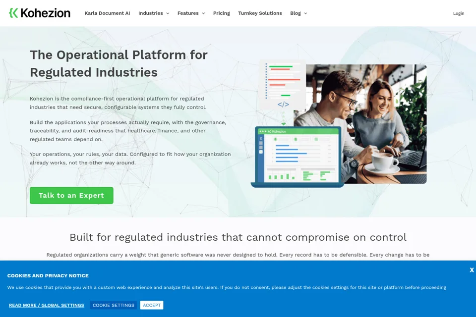 Aperçu de la landing page