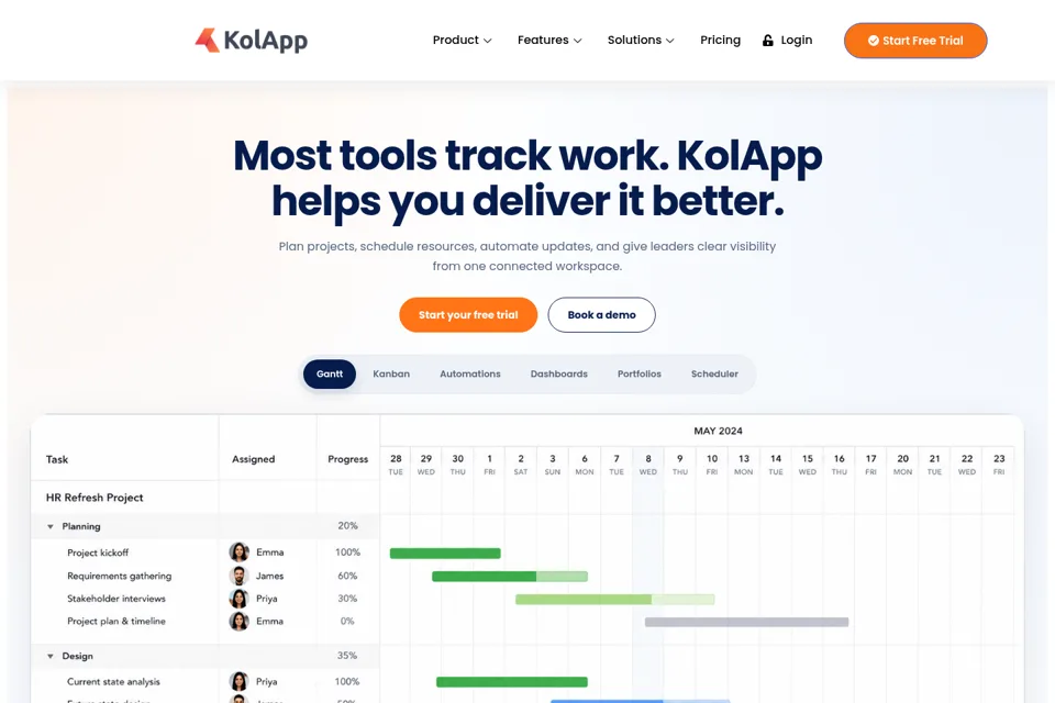 Aperçu de la landing page