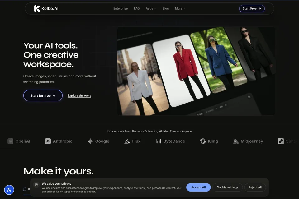 Aperçu de la landing page
