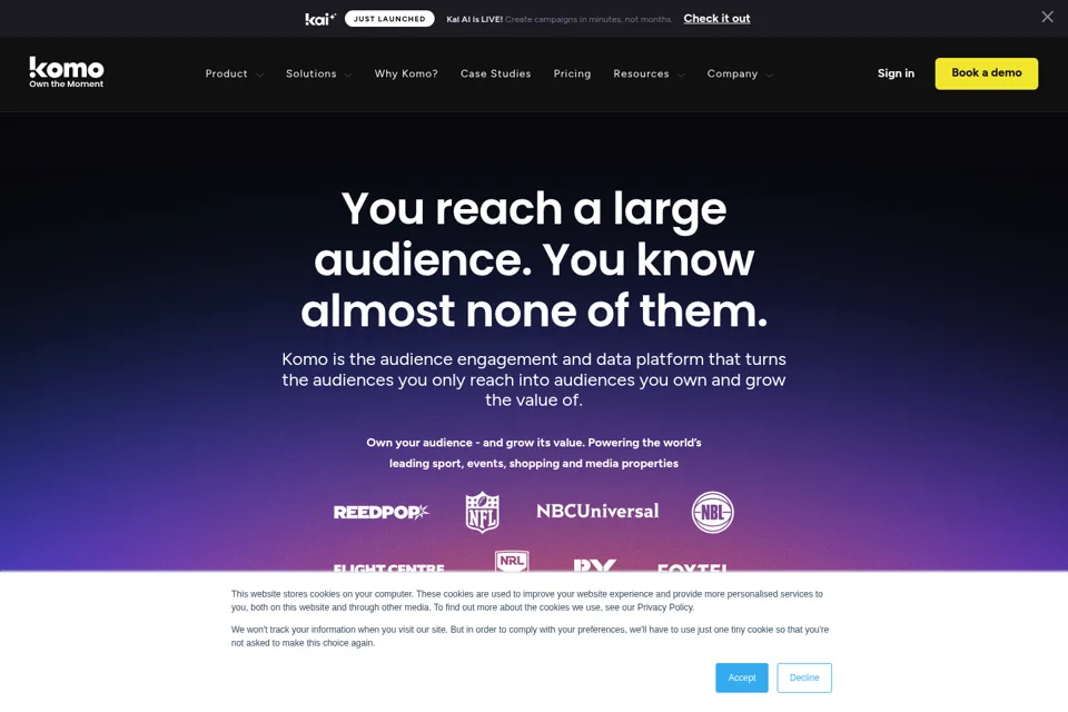 Aperçu de la landing page