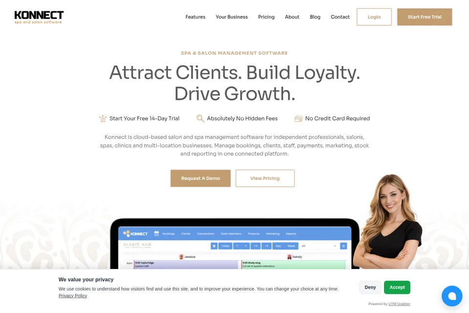 Aperçu de la landing page