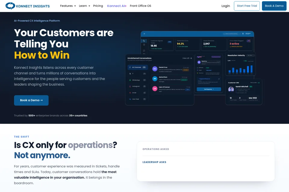 Aperçu de la landing page