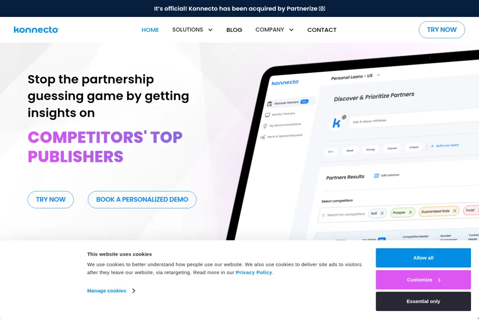 Aperçu de la landing page