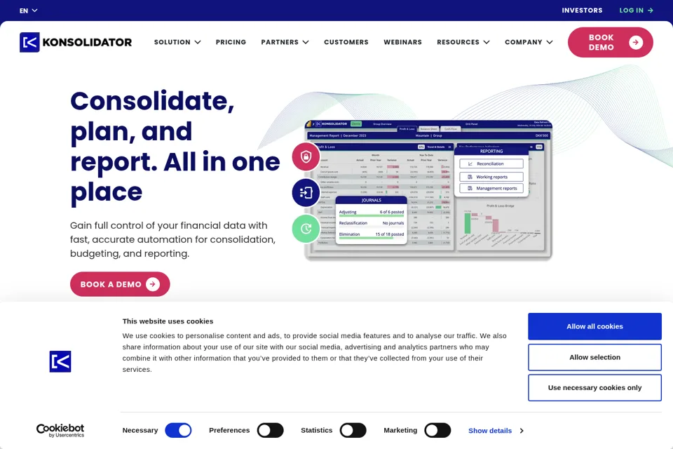 Aperçu de la landing page