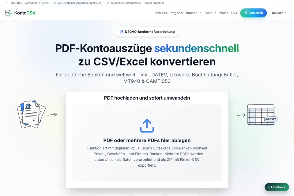 Aperçu de la landing page